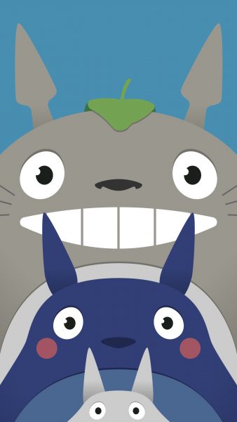 Tranhto24h: Hình nền Totoro nền xanh, 338x600px