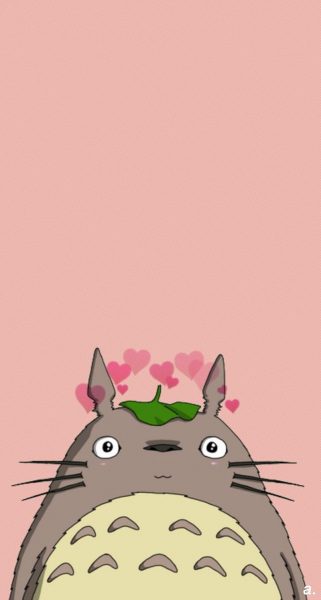 Tranhto24h: Hình nền Totoro dễ thương màu hồng, 321x600px