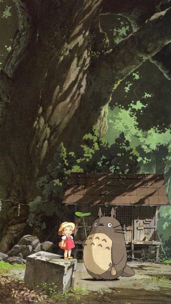 Tranhto24h: Hình nền Totoro và bé gái, 338x600px