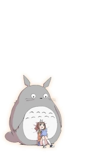 Tranhto24h: Hình nền Totoro nền trắng, 338x600px
