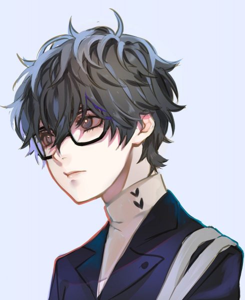 Tranhto24h: Ảnh anime cute nam đeo kính, 490x600px