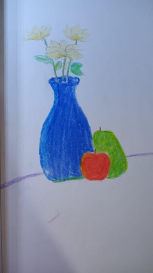 Tranhto24h: Vẽ tranh tĩnh vật hoa sen của học sinh lớp 4, 315x560px