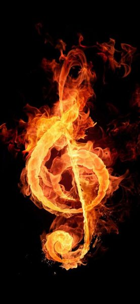 Tranhto24h: hình nền ngọn lửa nốt nhạc, 277x600px