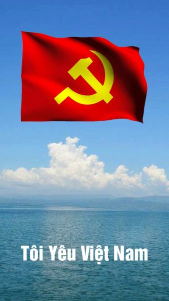 Tranhto24h: Hình nền cờ Đảng cho điện thoại 'tôi yêu Việt Nam', 338x600px