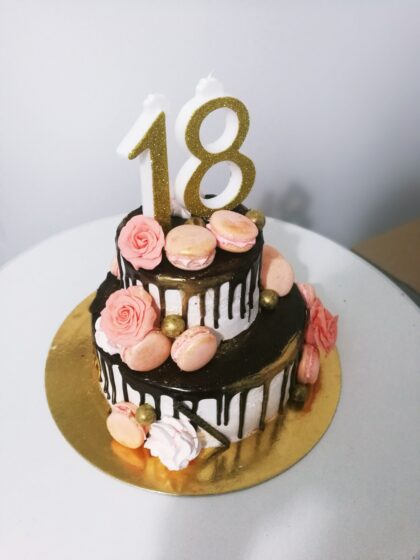 Tranhto24h: Bánh sinh nhật 18 tuổi cho con gái socola chảy, 420x560px