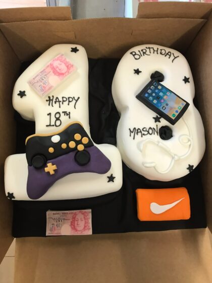 Tranhto24h: Bánh sinh nhật 18 tuổi đẹp cho con trai máy chơi game, 420x560px