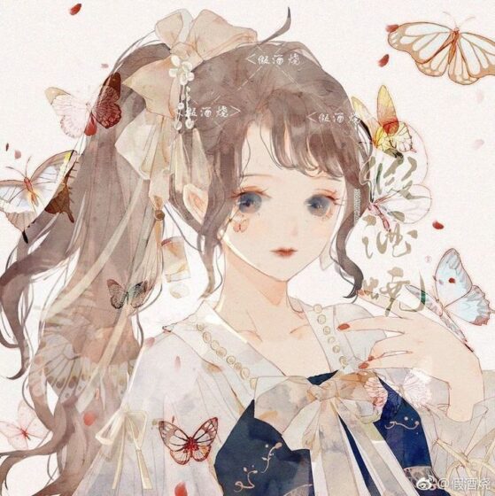 Tranhto24h: hình ảnh avatar nữ anime phong cách tiểu thư cute đáng yêu, 559x560px