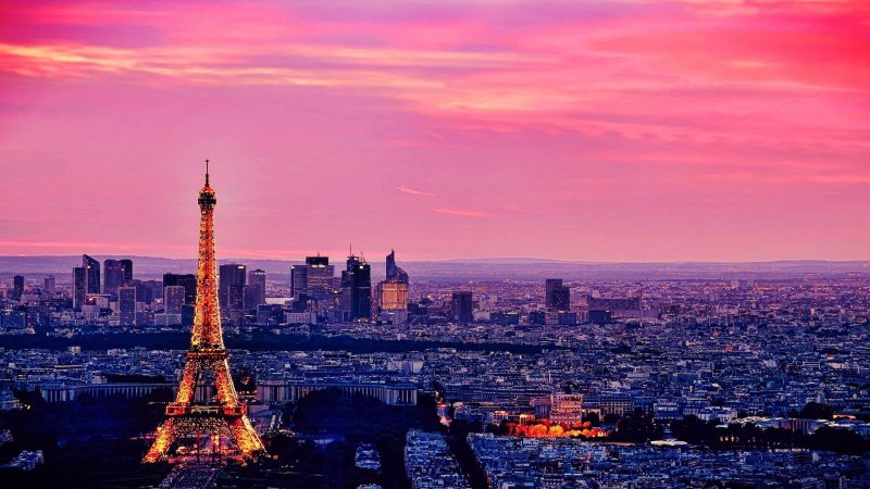 Tranhto24h: Hình nền Macbook Paris buổi đêm, 800x450px