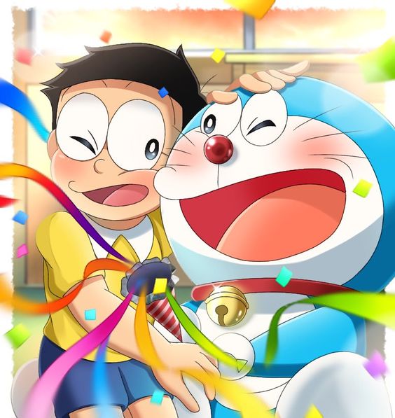 Tranhto24h: Hình nền Doremon và Nobita đang cười, 564x597px