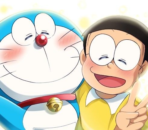 Tranhto24h: Hình nền Doremon và Nobita đang vui cười bên nhau, 491x433px