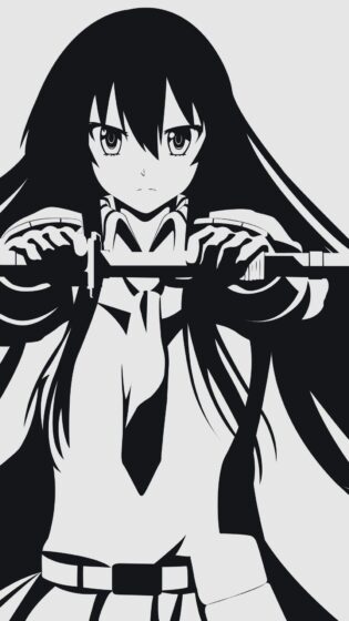 Tranhto24h: ảnh anime trắng đen cô gái chơi dao, 315x560px