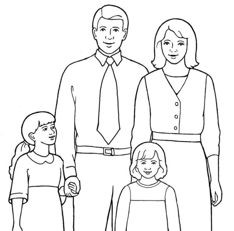 Tuyển tập bộ tranh tô màu gia đình hạnh phúc
