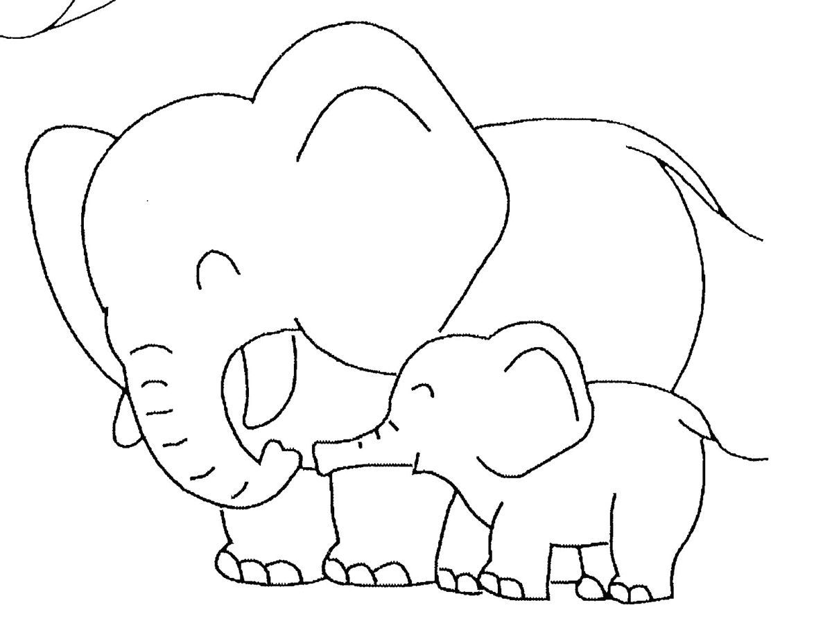 Bộ sưu tập tranh tô màu con voi hiền lành đáng yêu cho bé