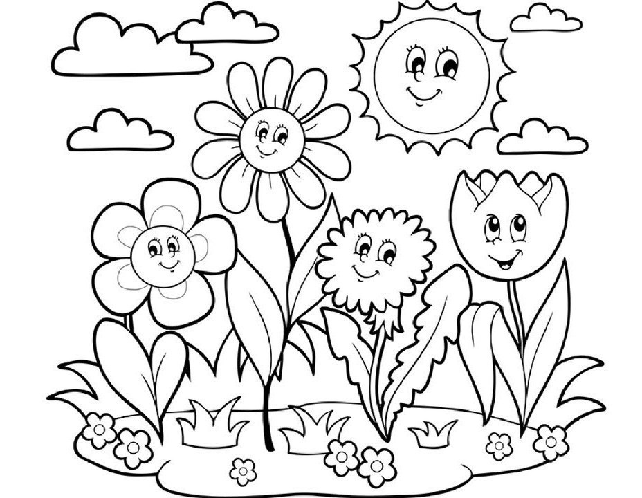Tải hình bông hoa tô màu dành cho bé