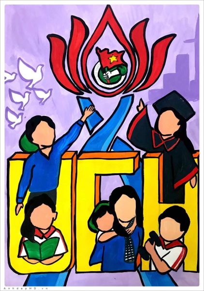 Tranhto24h: Vẽ tranh đoàn thanh niên cộng sản Hồ Chí Minh, 422x600px