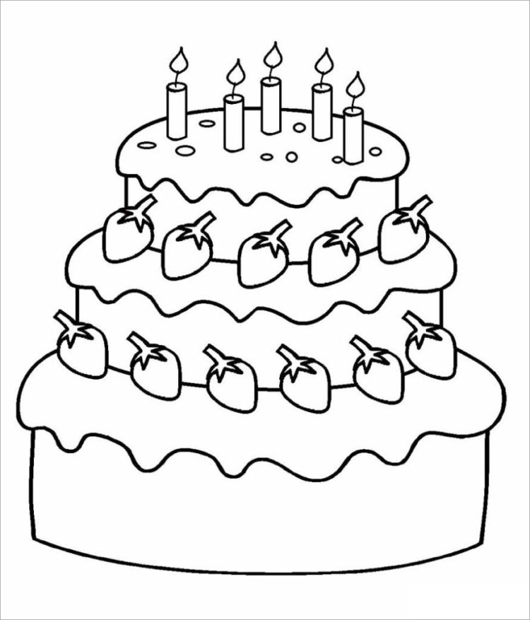 Tuyển tập tranh tô màu bánh sinh nhật cho các bé