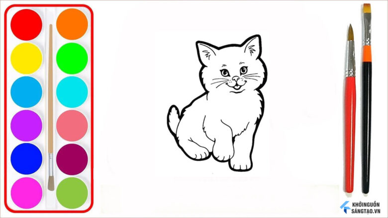 Tranhto24h: Tranh tô màu con mèo, 780x439px