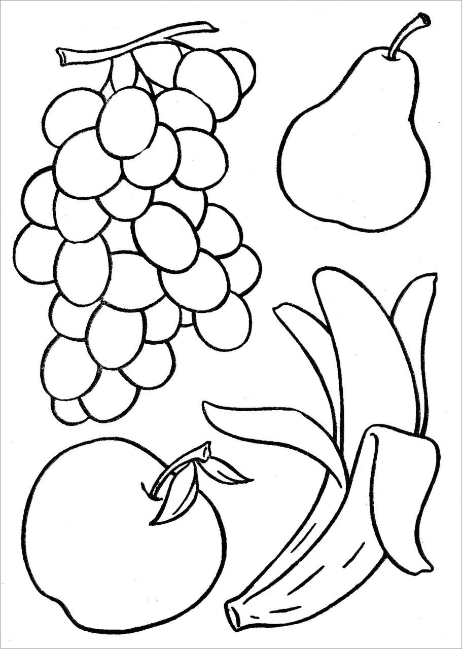 Tranhto24h: Tổng hợp các bức tranh tô màu hoa quả trái cây đẹp, 1524x2139px