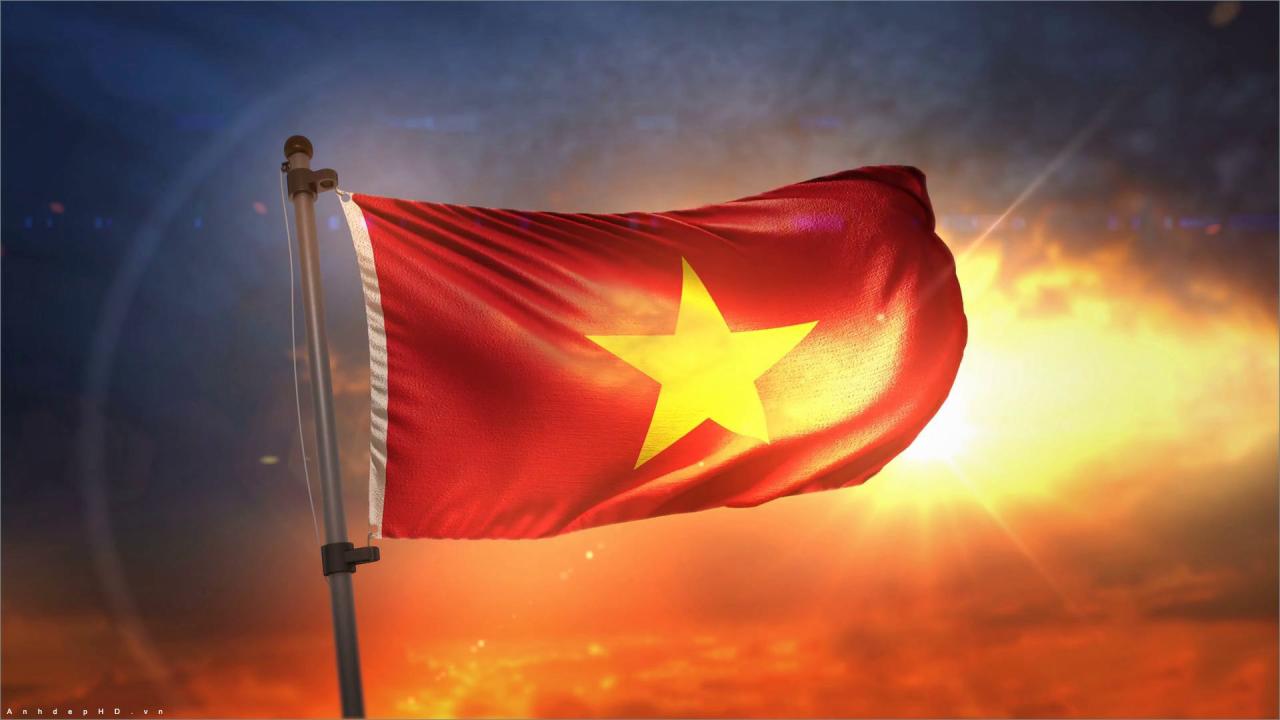 Hình Nền Cờ Việt Nam Đẹp, Cực Sắc Nét, Full HD, 4K 1920x1080 px