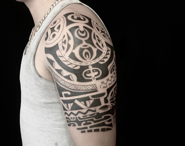Tranhto24h: 32 hình xăm maori tattoo xăm maories ở bắp tay cổ tay vòng tay chân.., 600x473px
