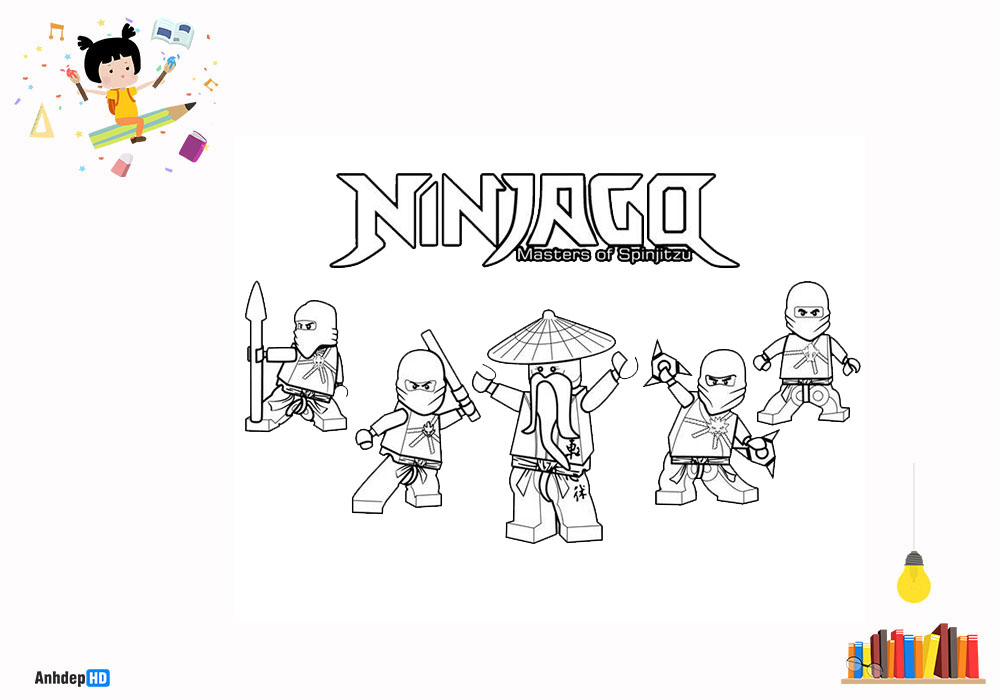 Tranhto24h: Tranh tô màu Ninjago, 1000x700px