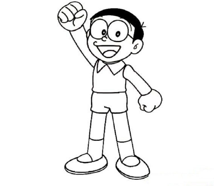 Tổng hợp các bức tranh tô màu Nobita đẹp nhất