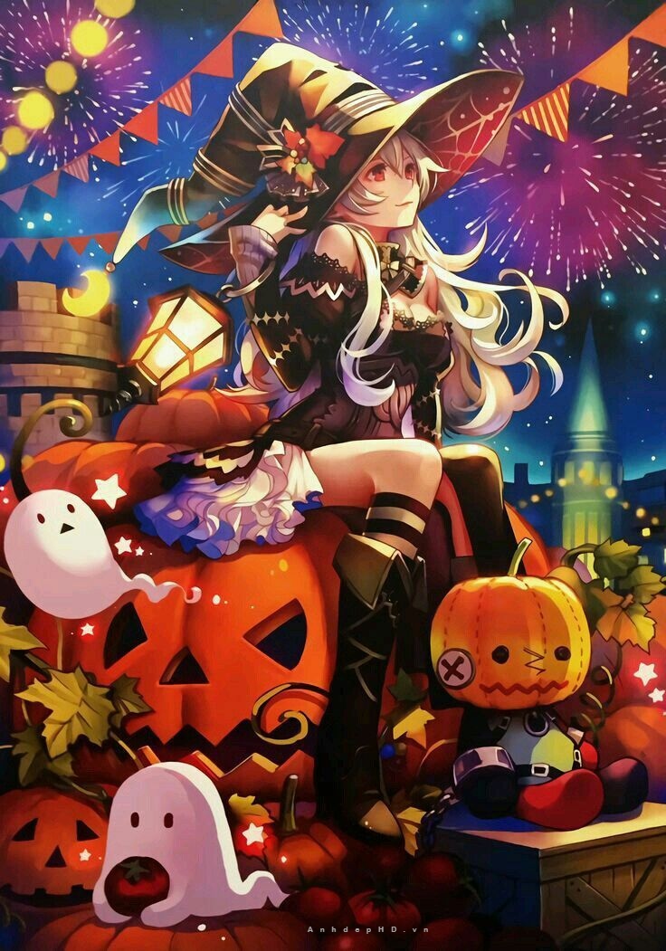 99+ Hình Ảnh Anime Halloween Đẹp [ XÉM BẬT NGỬA] 736x1051 px