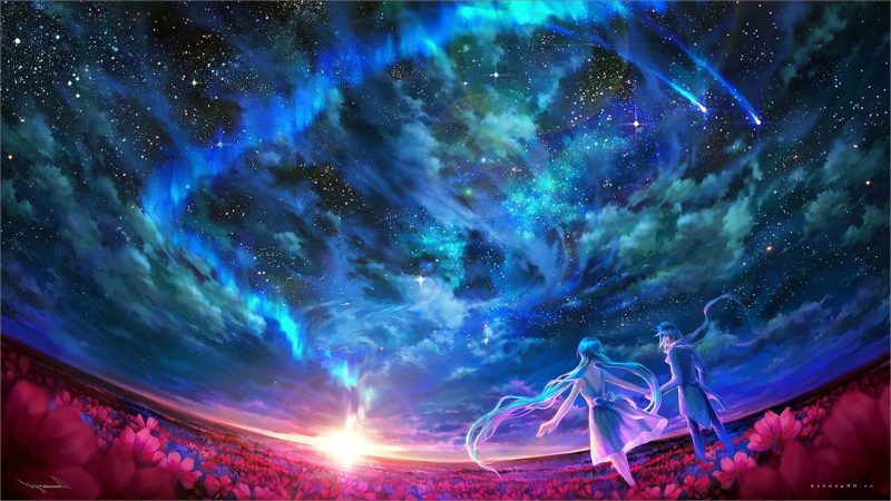 Tranhto24h: Hình ảnh anime galaxy, 800x450px