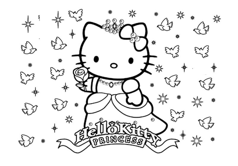 [TOP 25+] Mẫu tranh tô màu Hello Kitty Cute, Dễ thương dành cho bé 800x556 px