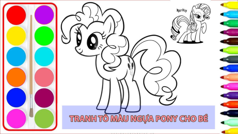 Tranhto24h: Tranh tô màu ngựa Pony, 780x439px