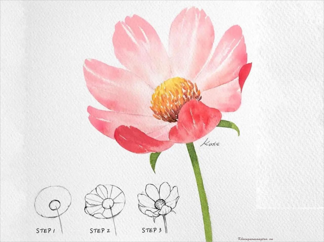 99+ Cách Vẽ Bông Hoa, Hình Vẽ Bông Hoa Đẹp Quá Đơn Giản 1980x1481 px